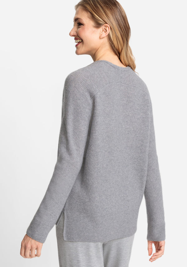 Cashmere Merino Blend Long Sleeve V-Neck Sweater