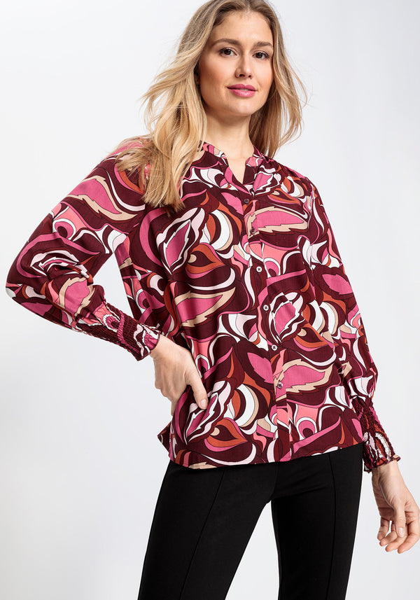 3/4 Sleeve Floral Swing Blouse