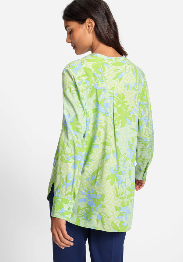 Long Sleeve Printed Tunic Blouse - Olsen Fashion Canada