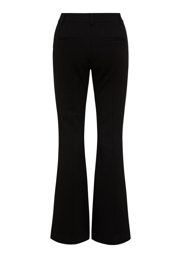 Fallon Fit and Flare Pant With Slit - Black - Boutique 23