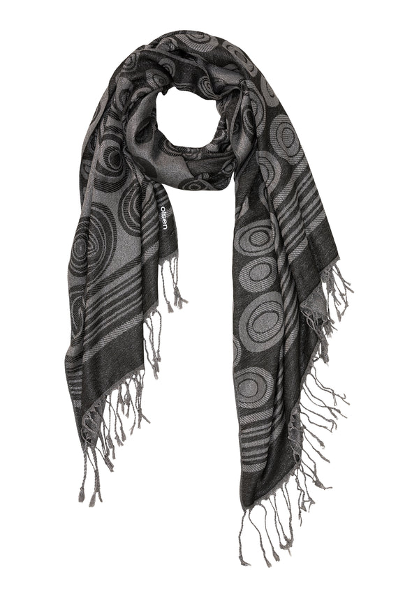 Plaid Blanket Scarf with Fringe Trim - Olsen Fashion Canada