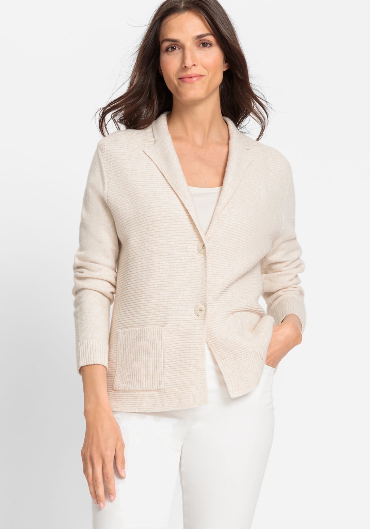 Mélange Rib Knit Button Cardigan