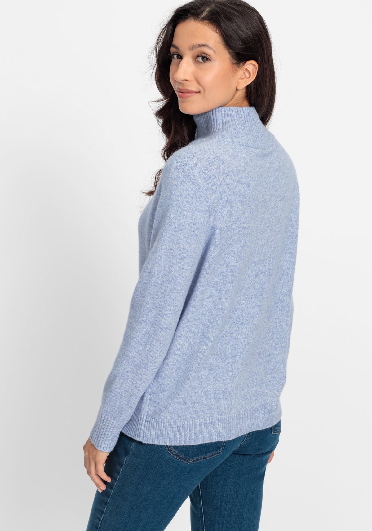 Pull en maille torsadée 1/4 zip