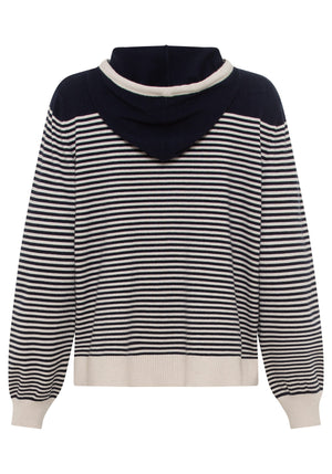 Horizontal stripes hooded sweatshirt