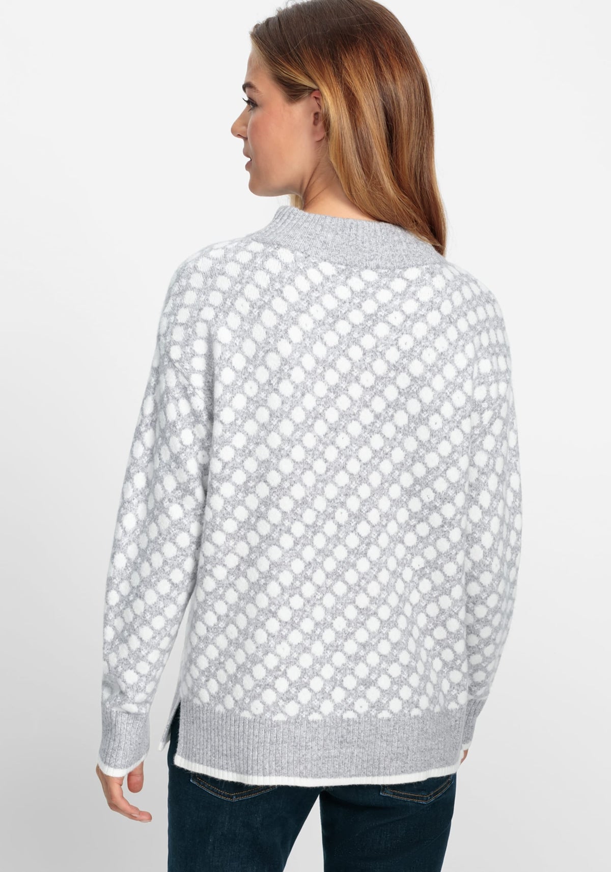 Polkadot Funnel Neck Sweater