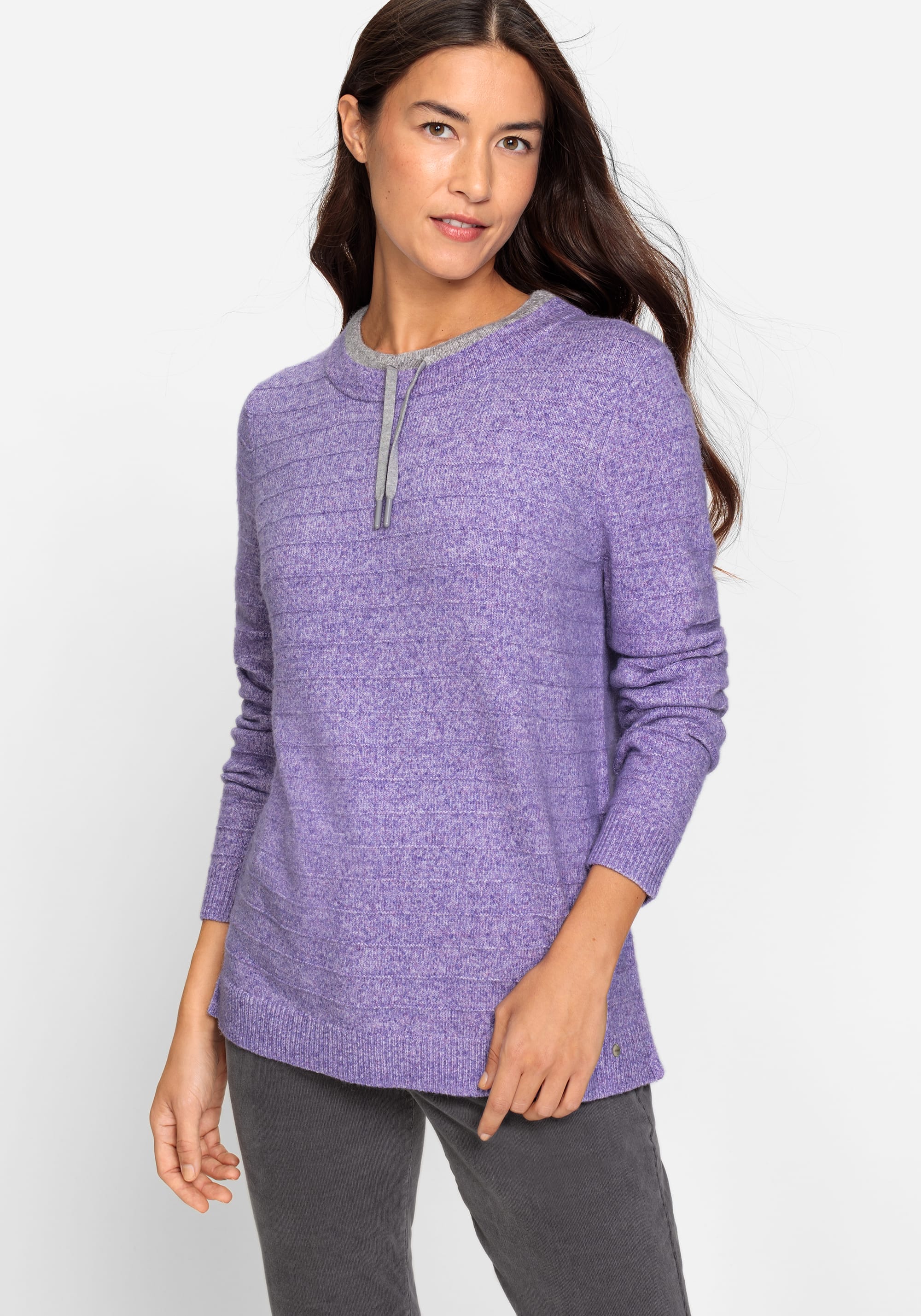 Knit Sweater - Gray melange - Ladies