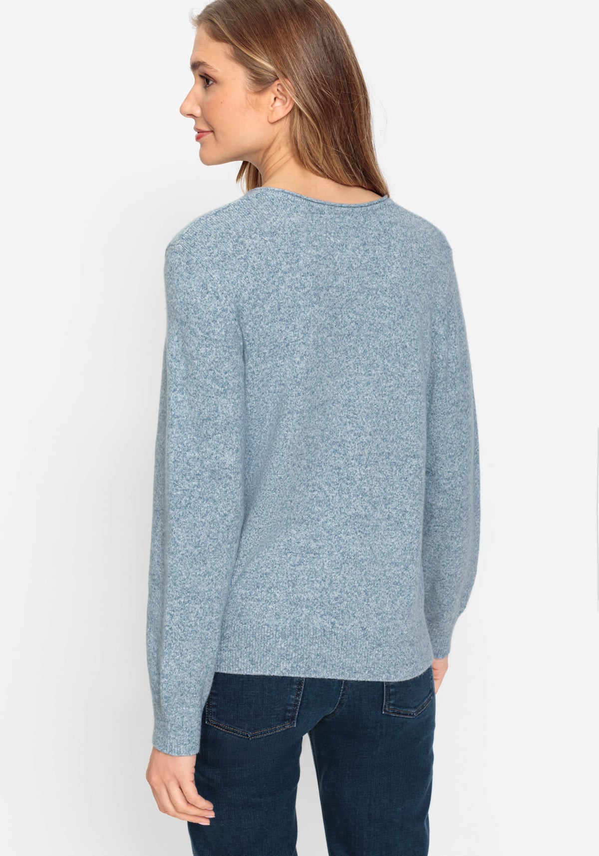 Long Sleeve Mélange  Knit Pullover