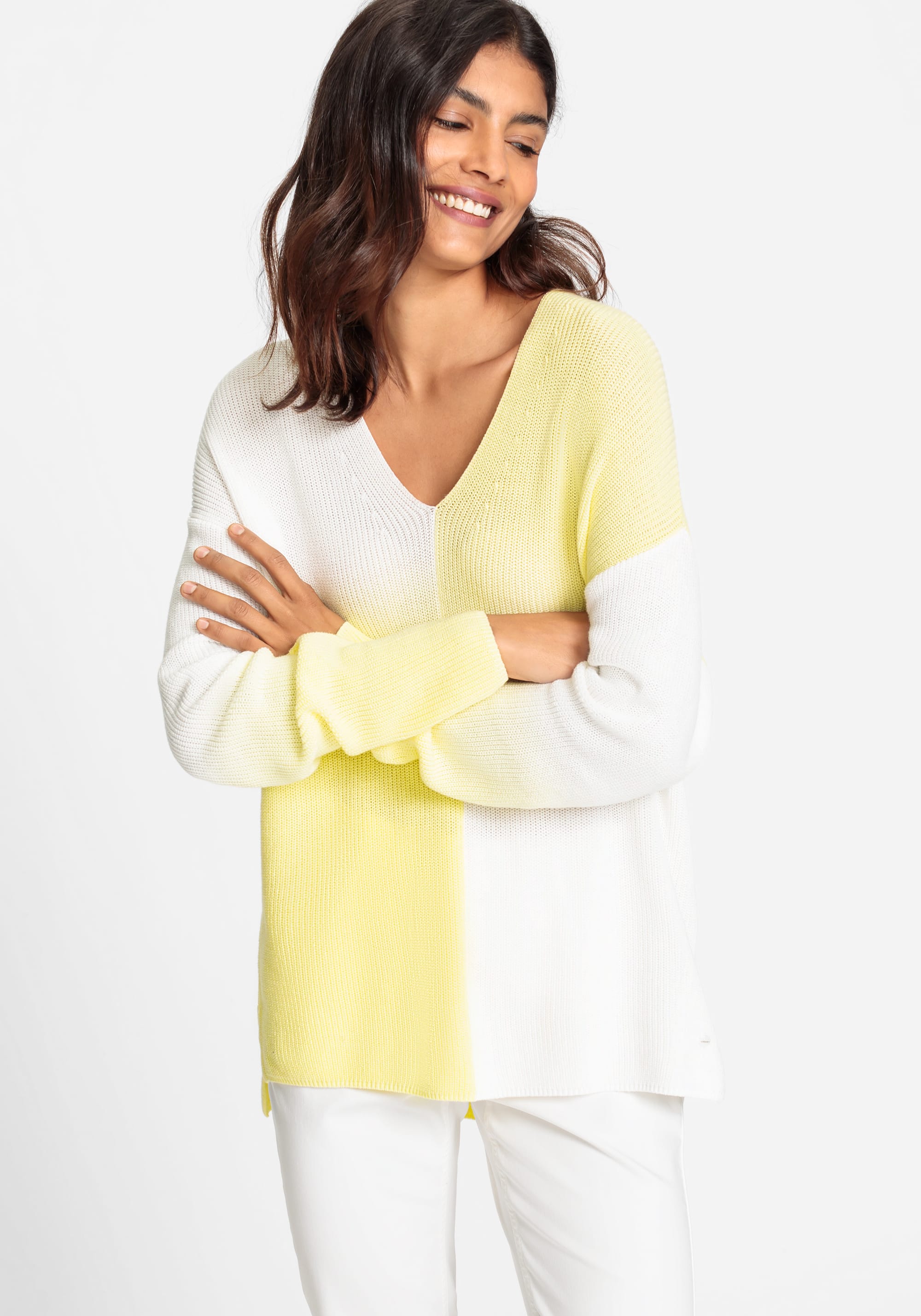 100% Cotton Long Sleeve Ombre Tunic Sweater - Olsen Fashion Canada