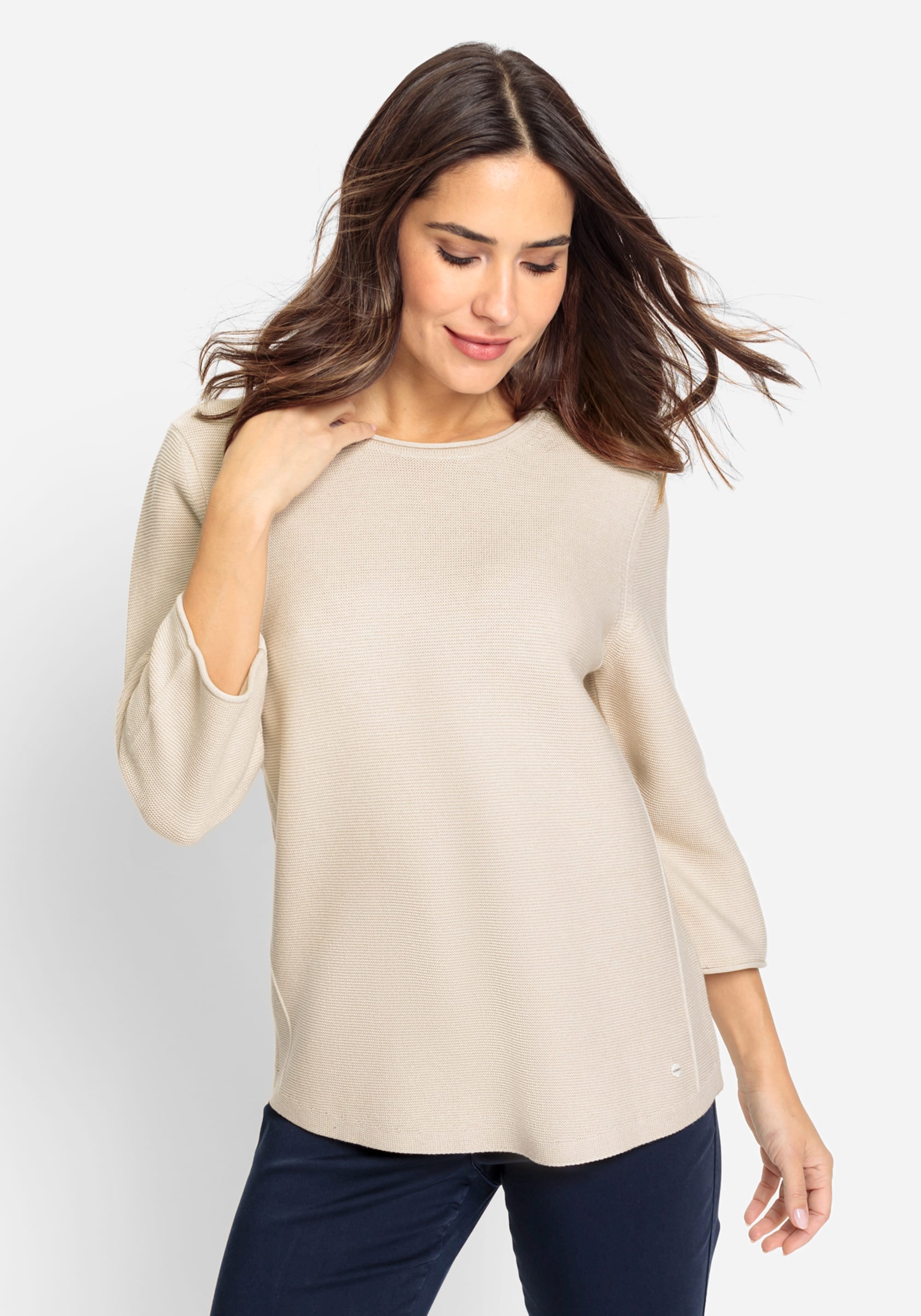 Cotton Blend 3/4 Sleeve Pullover