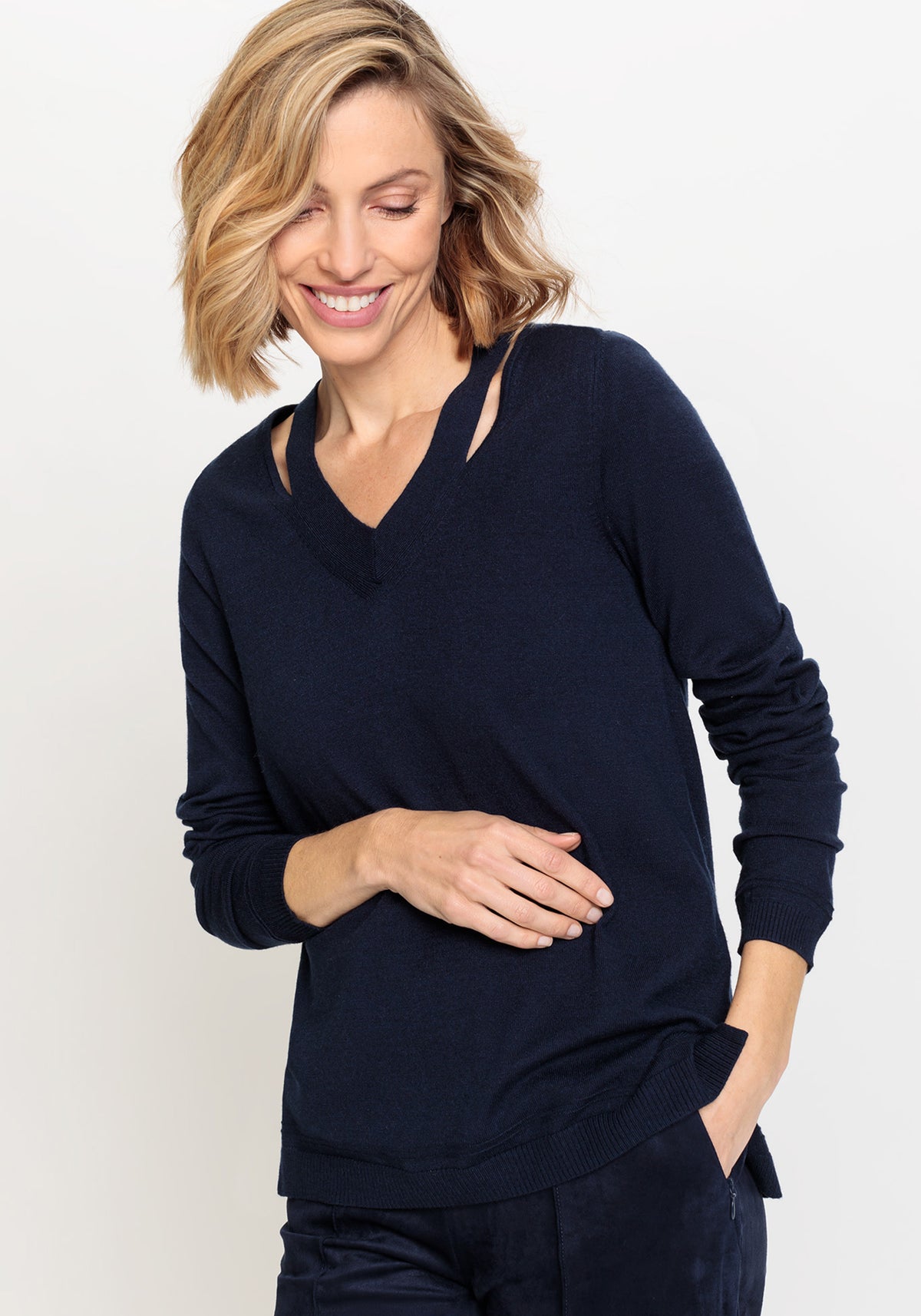 Cut Out Neckline Pullover