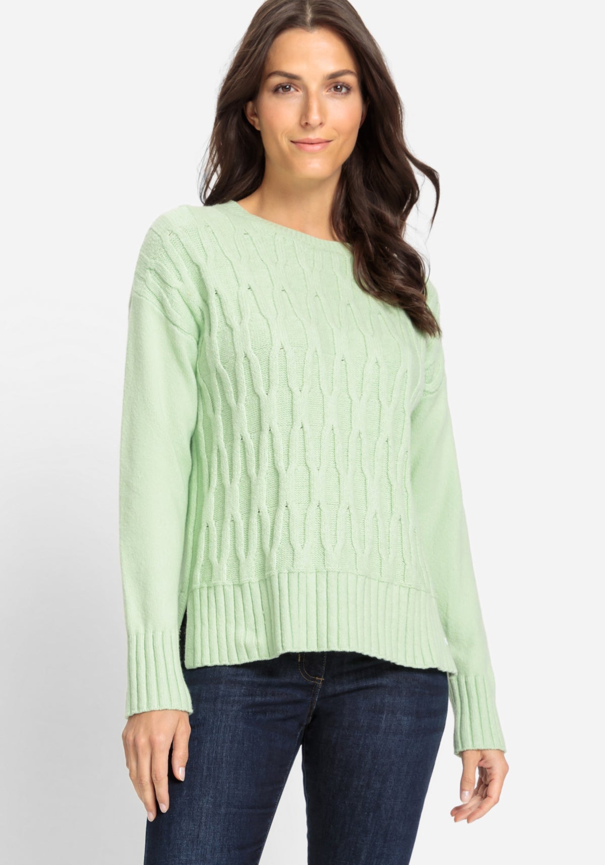 Cotton Blend Modern Cable Pullover