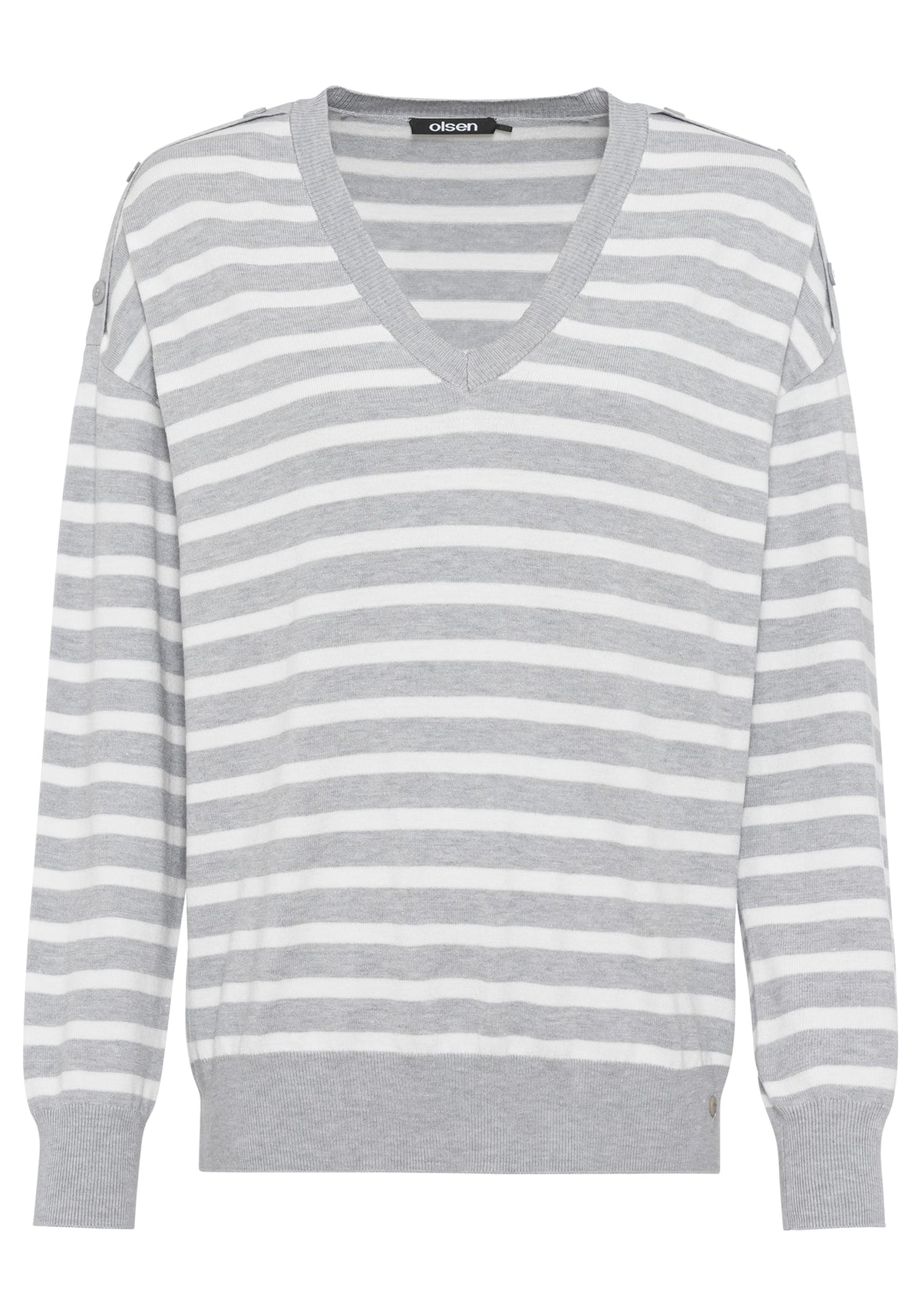 Long Sleeve Striped V-Neck Pullover