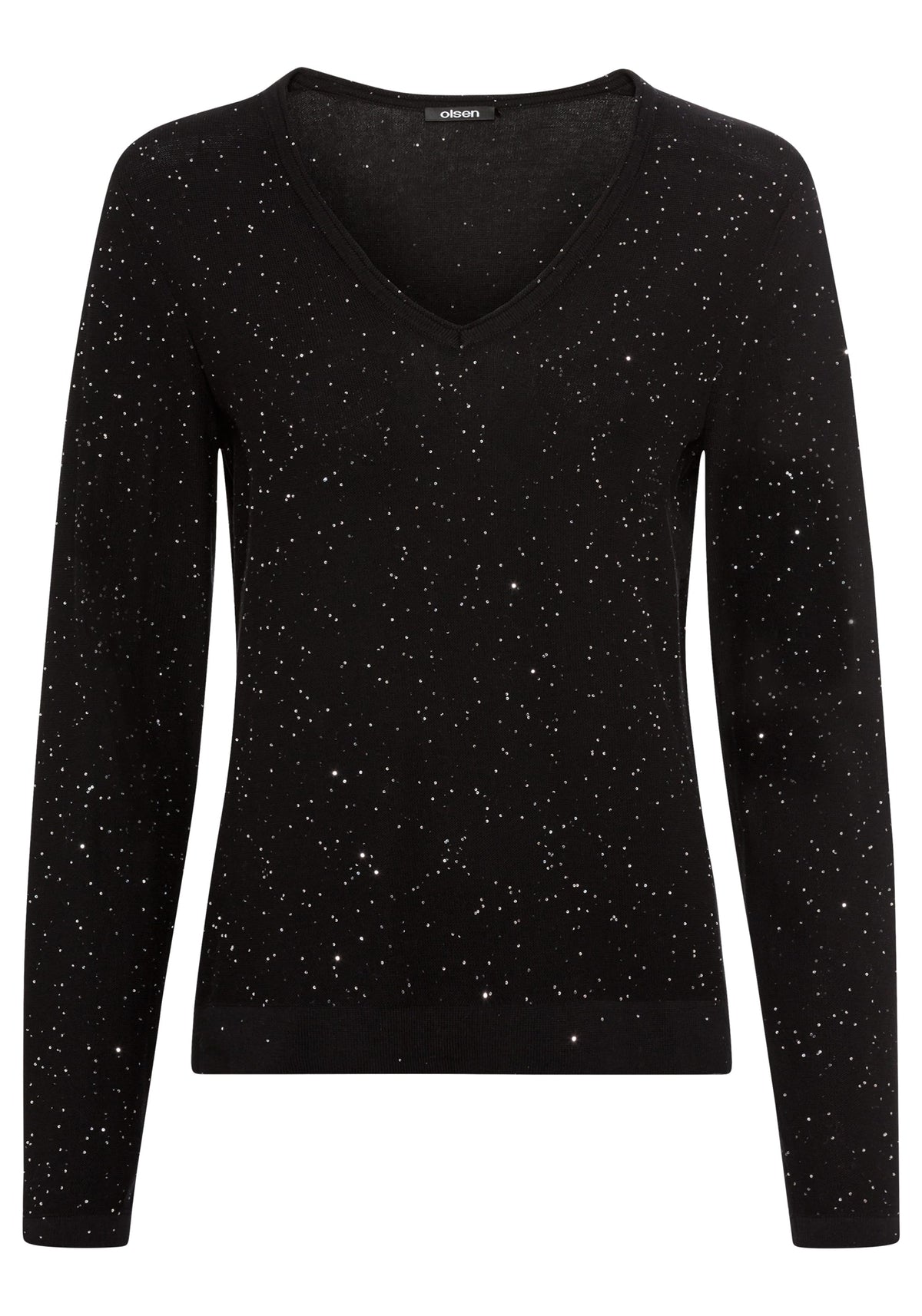 Allover Sparkle V-Neck Pullover