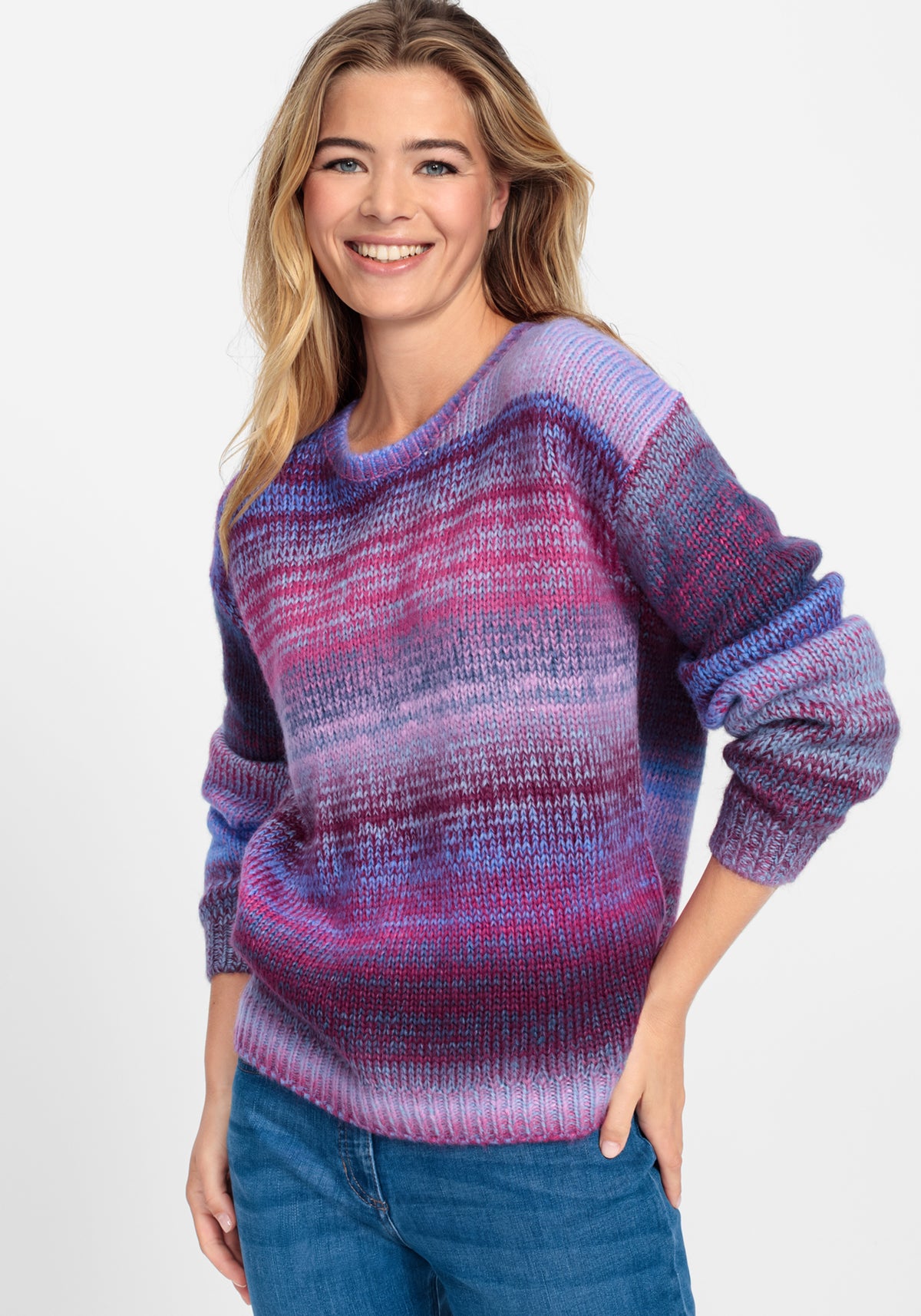 Multi-Colour Boat Neck Sweater