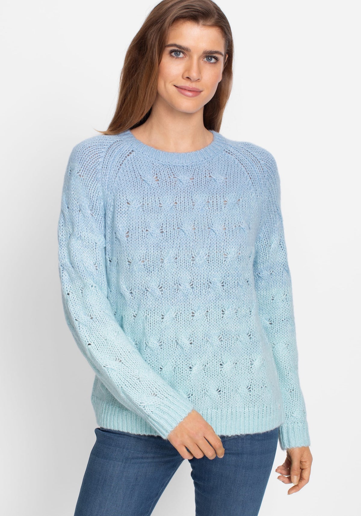 Ombré Cable Knit Sweater