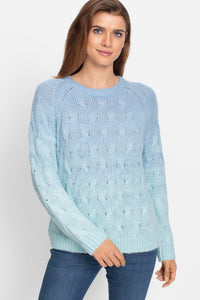 Ombré Cable Knit Sweater