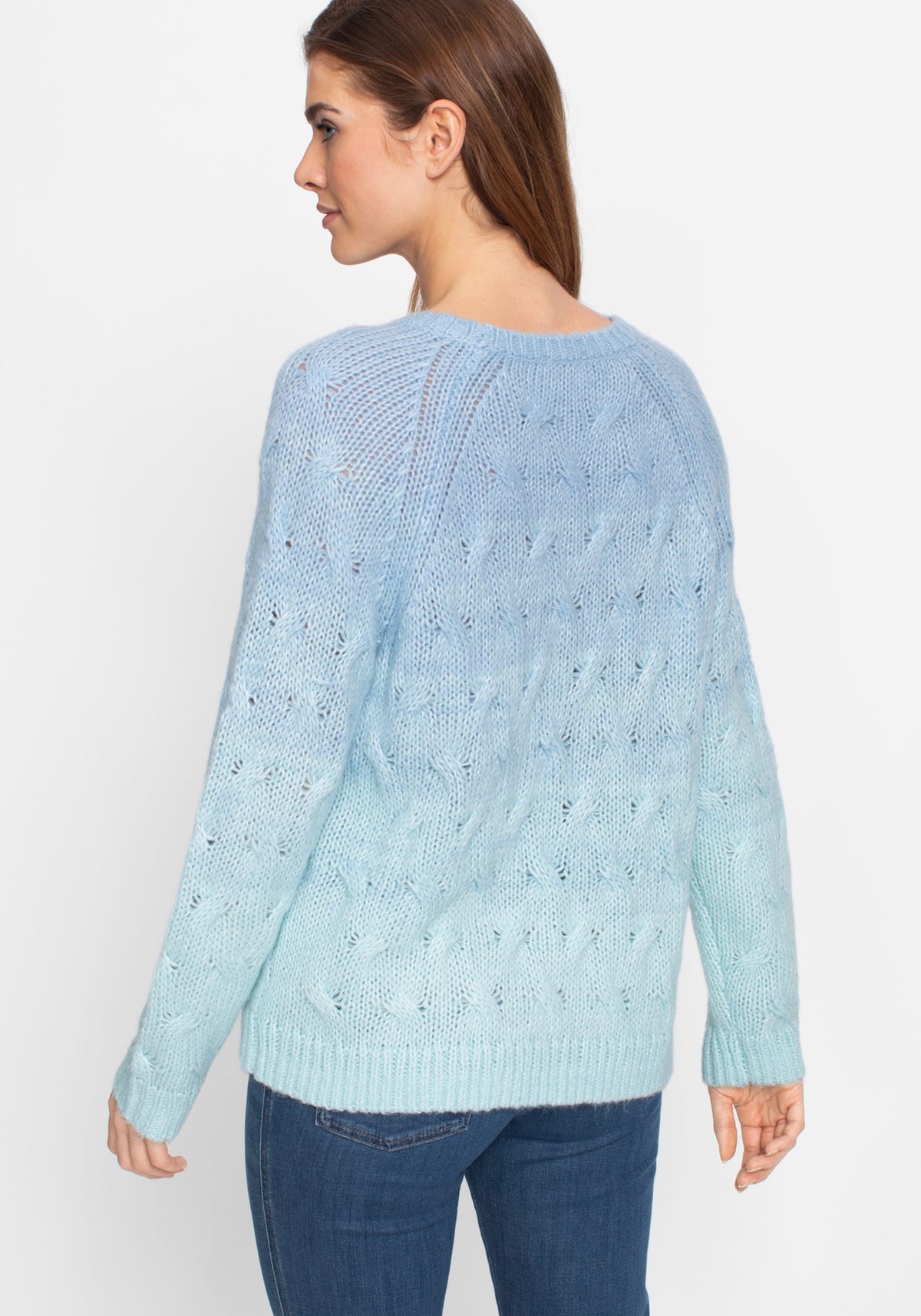 Ombré Cable Knit Sweater