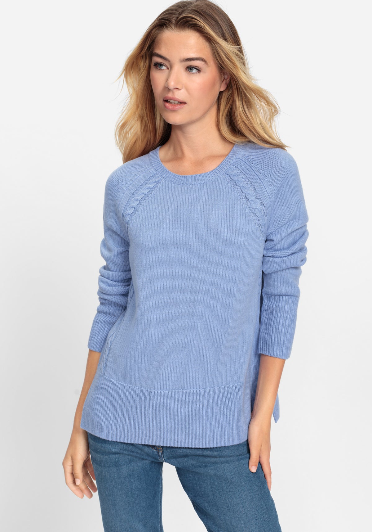 Merino Wool Blend Cable Pullover