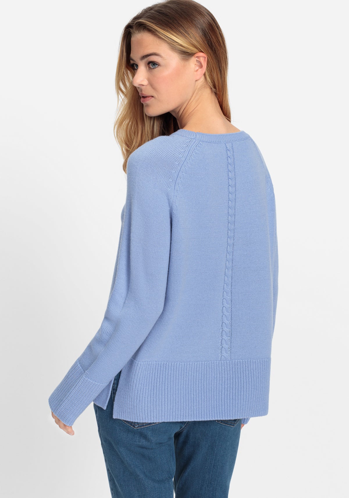 Merino Wool Blend Cable Pullover