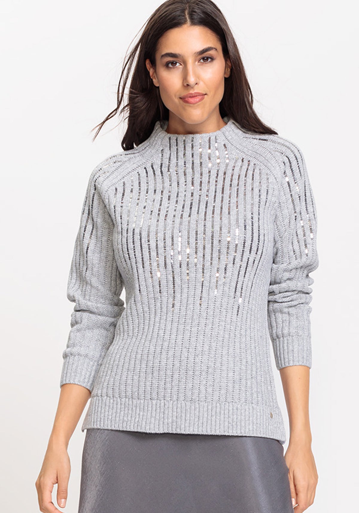 Sequin Rib Knit Pulllover