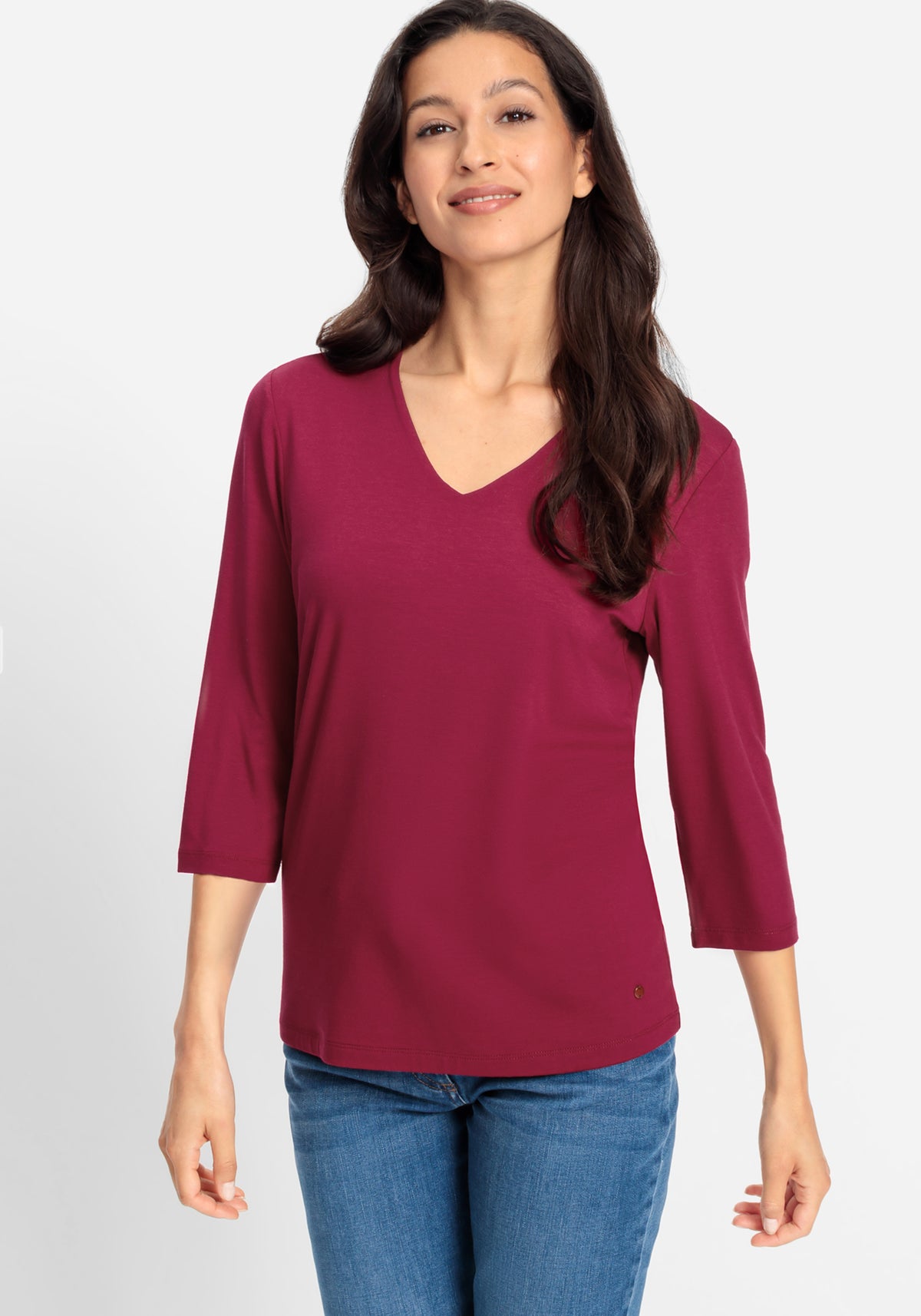 Viscose Blend V-Neck T-Shirt