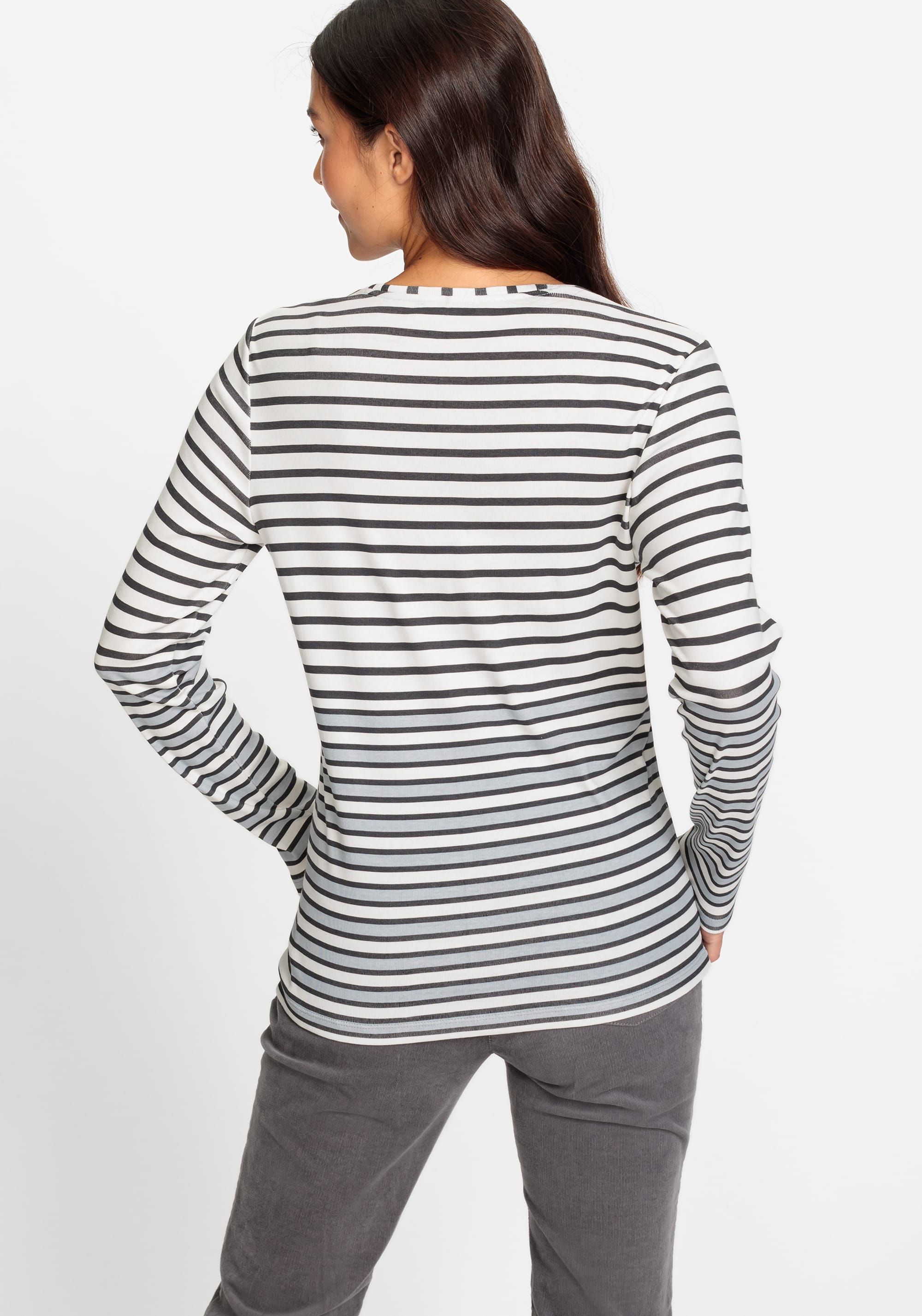 100% Cotton Long Sleeve Multi-Print T-Shirt - Olsen Fashion Canada