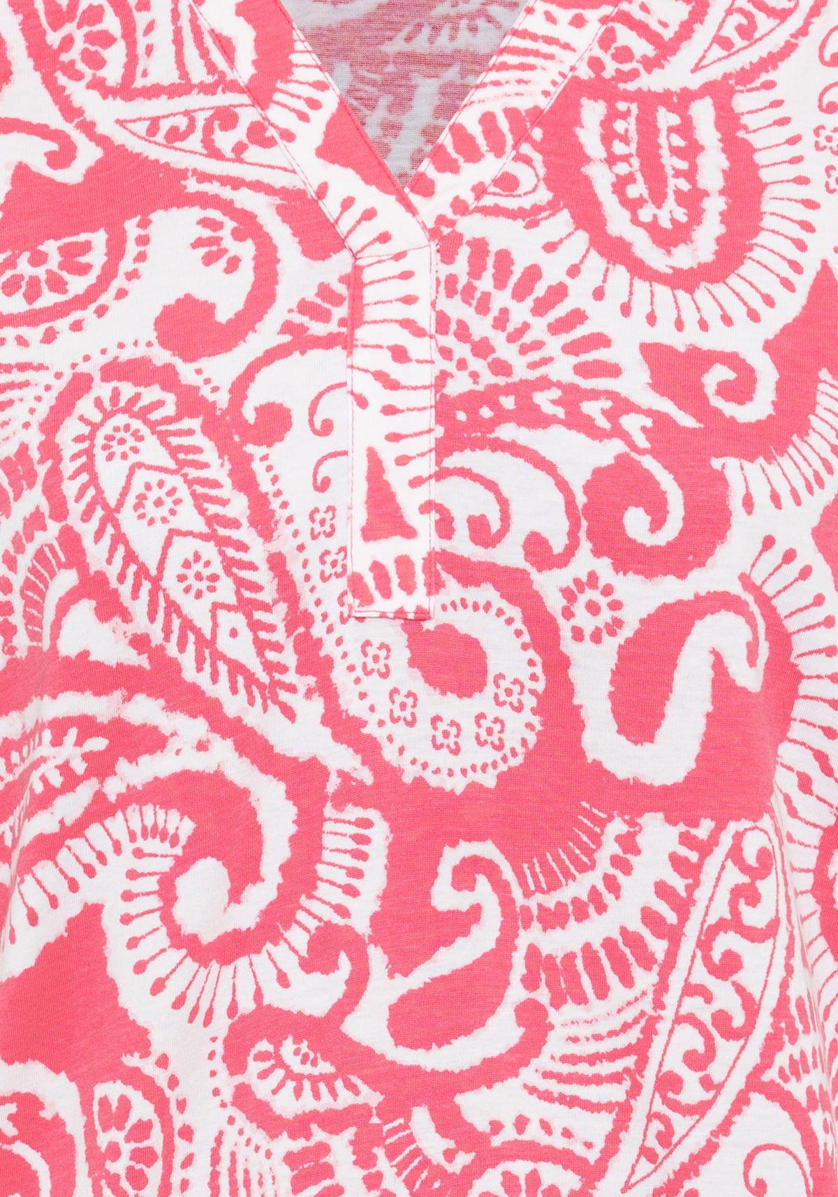 Tee-shirt tunique à manches 3/4 en coton mélangé à imprimé Paisley contenant du TENCEL™ Modal