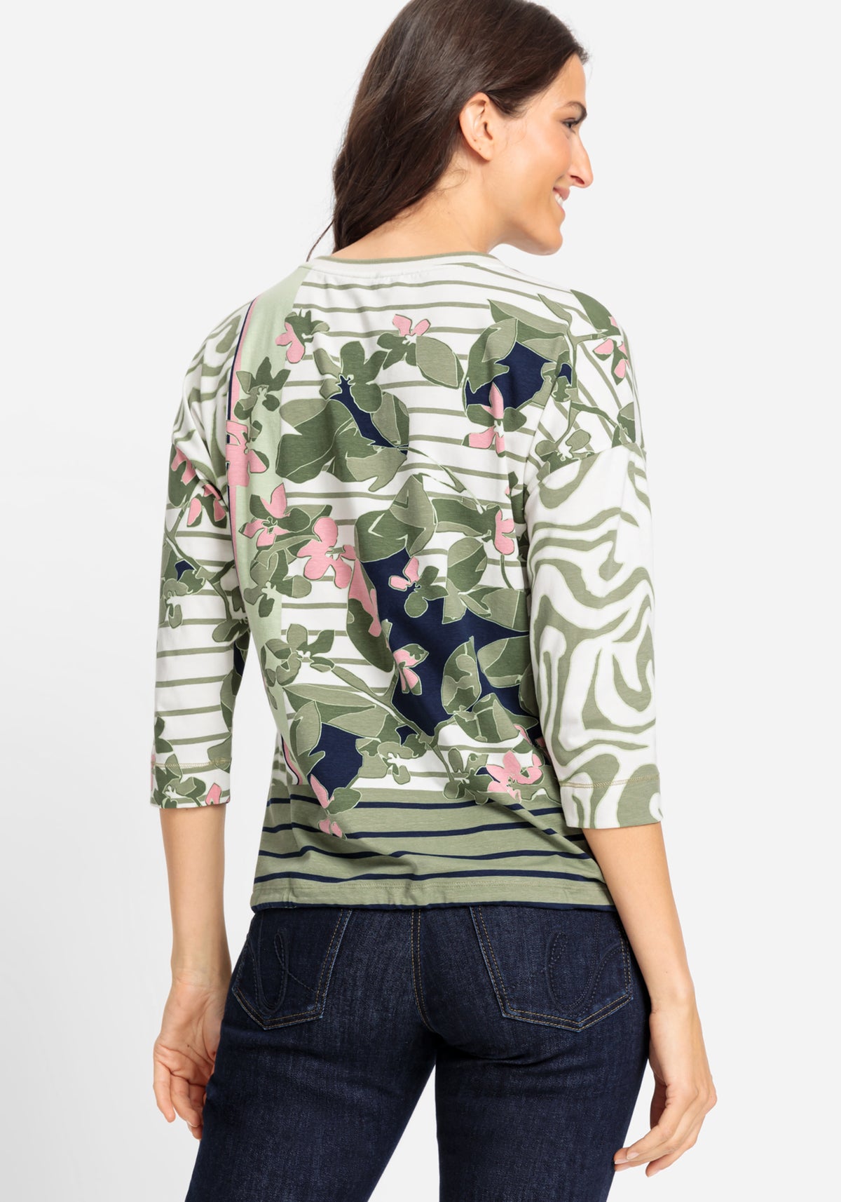 Cotton Blend Multi-Print T-Shirt