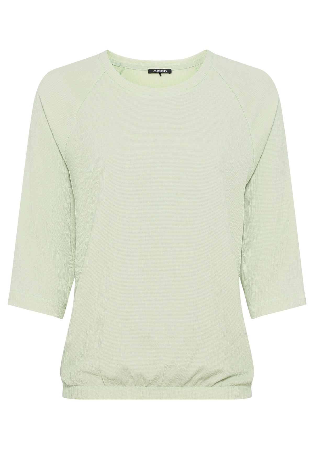 Boat Neck Solid Crepe T-Shirt