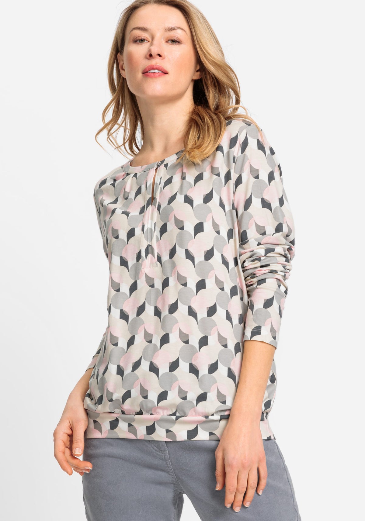 Long Sleeve Retro Print T-Shirt