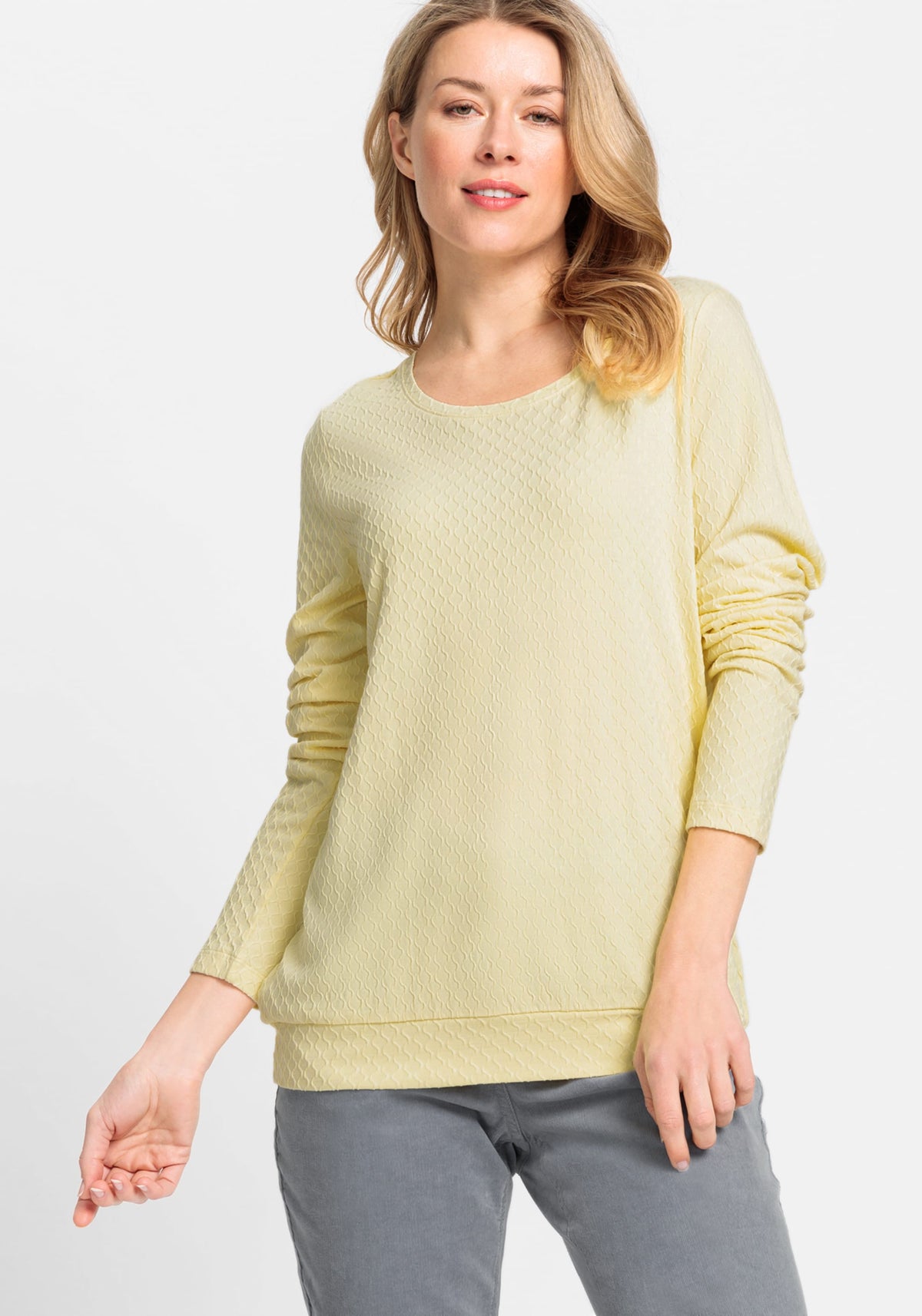 Long Sleeve Solid Textured T-Shirt