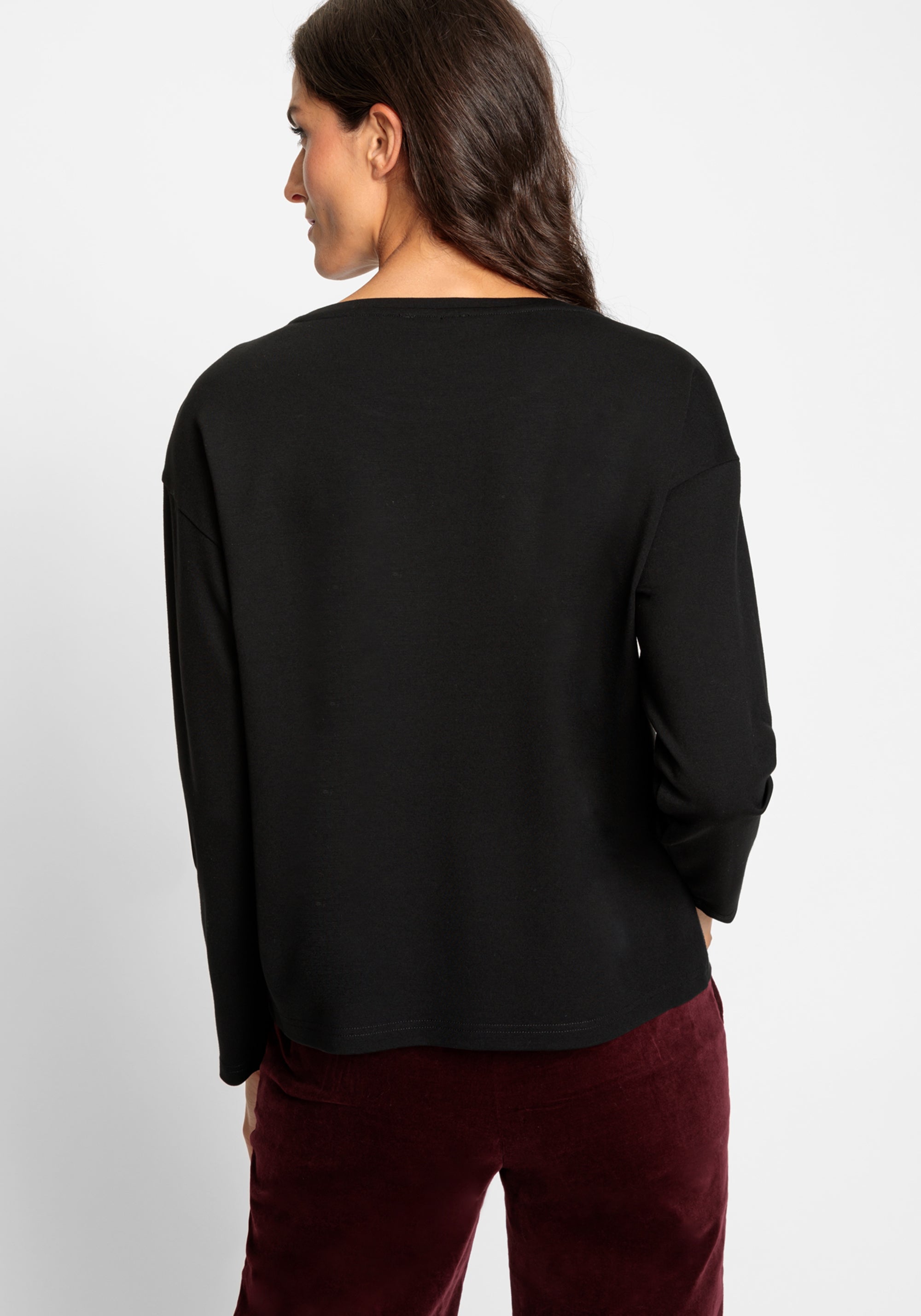 Long Sleeve Sequin Jersey Top - Olsen Fashion Canada