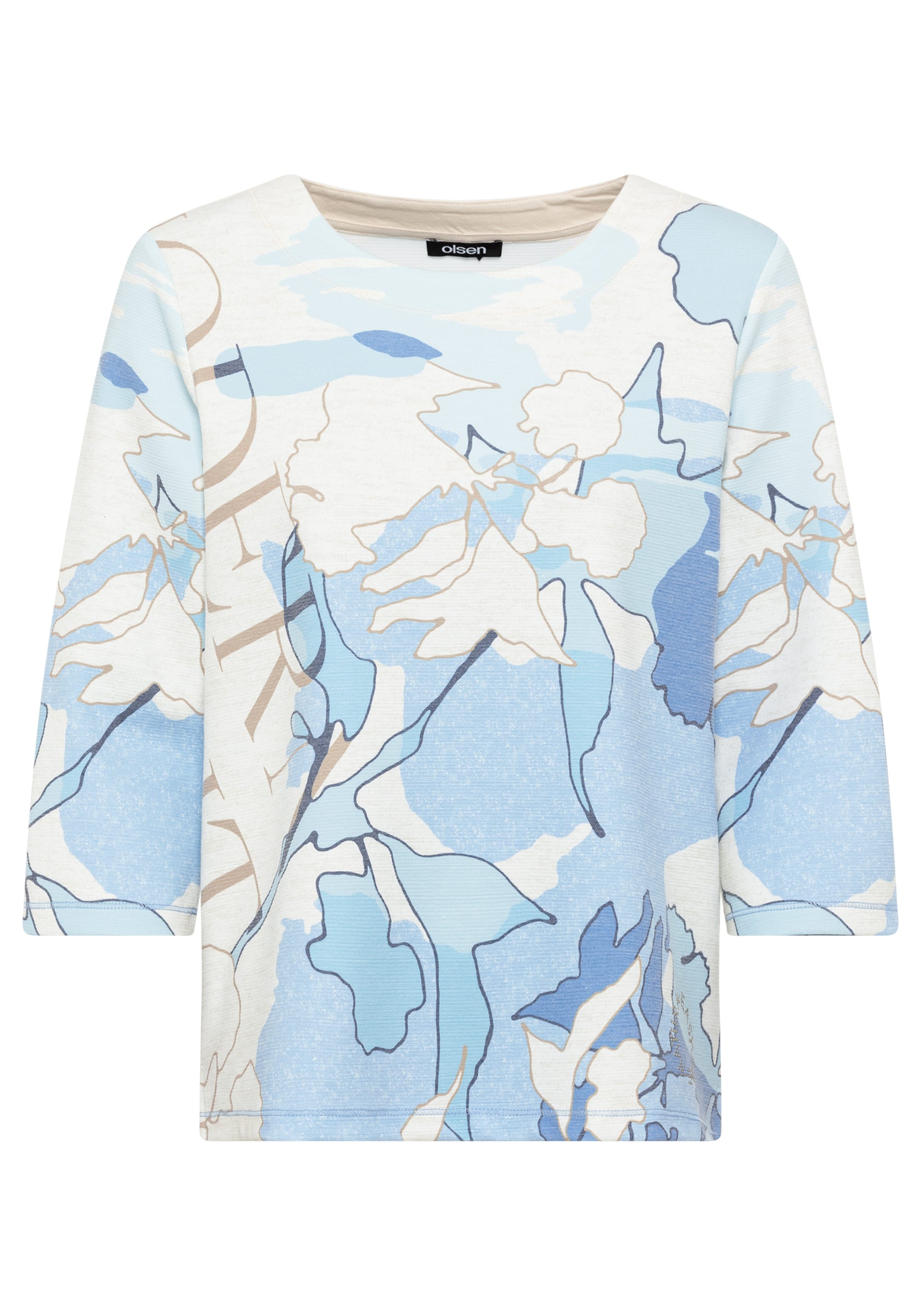3/4 Sleeve Abstract Print Jersey Top - Olsen Fashion Canada