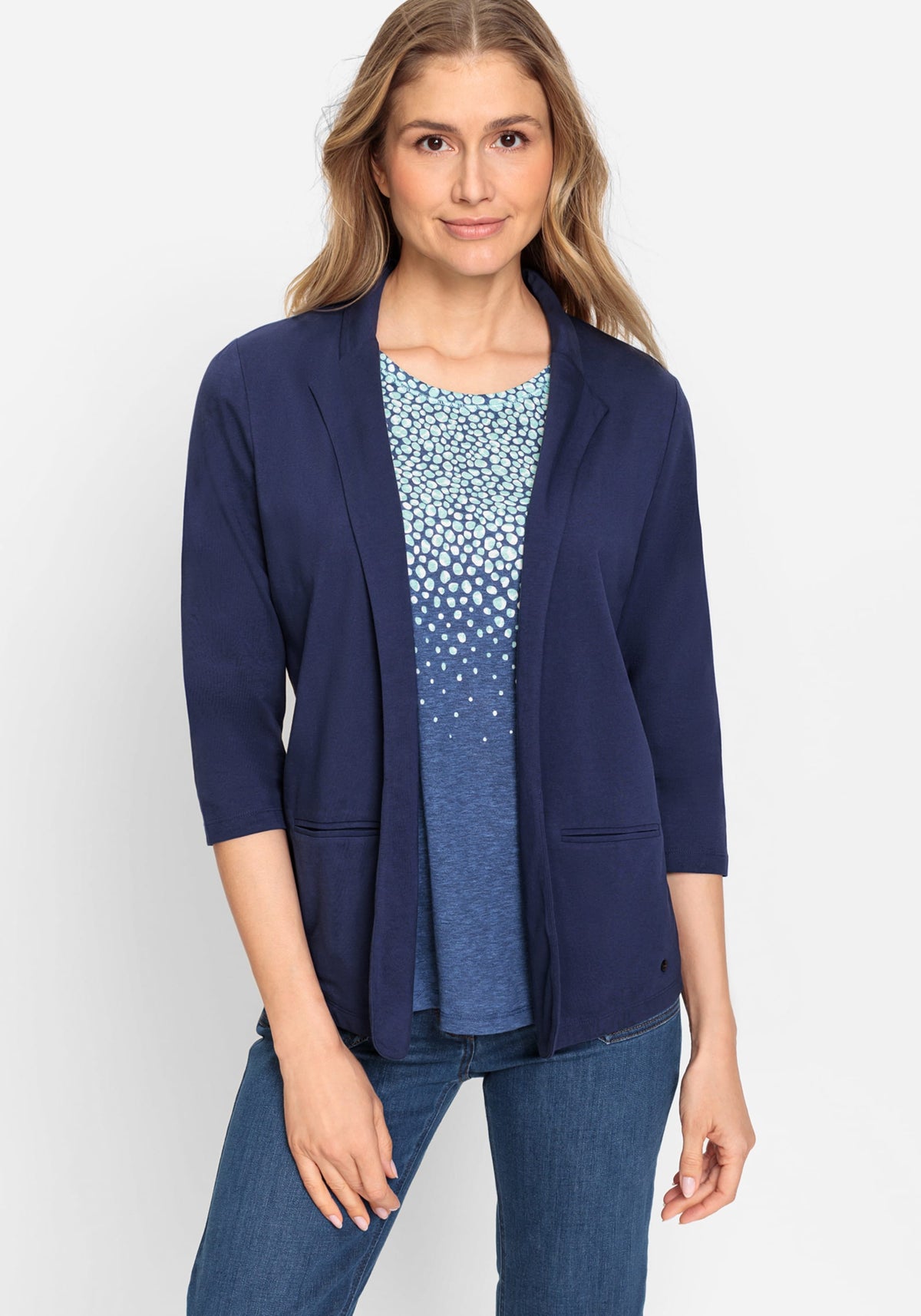 Cotton Blend 3/4 Sleeve Cardigan