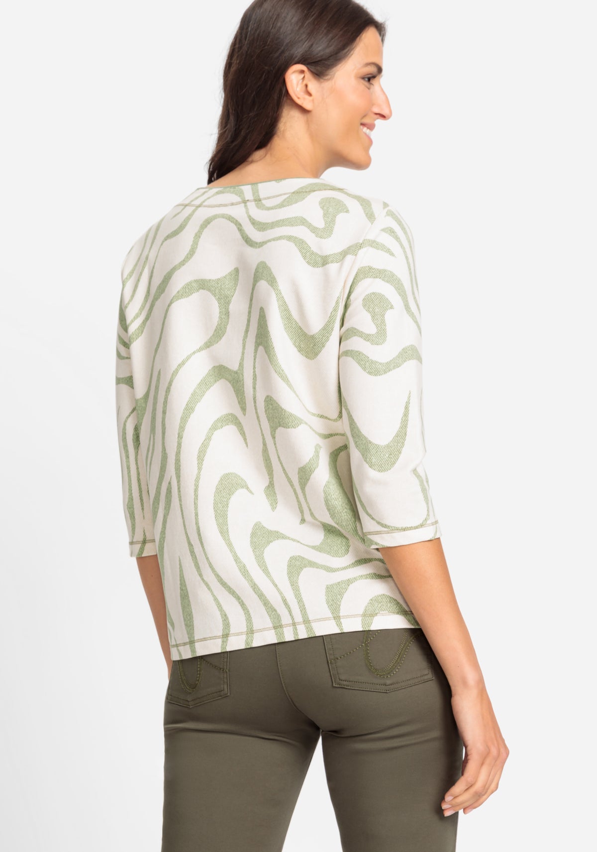 Cotton Blend Printed Jersey Top