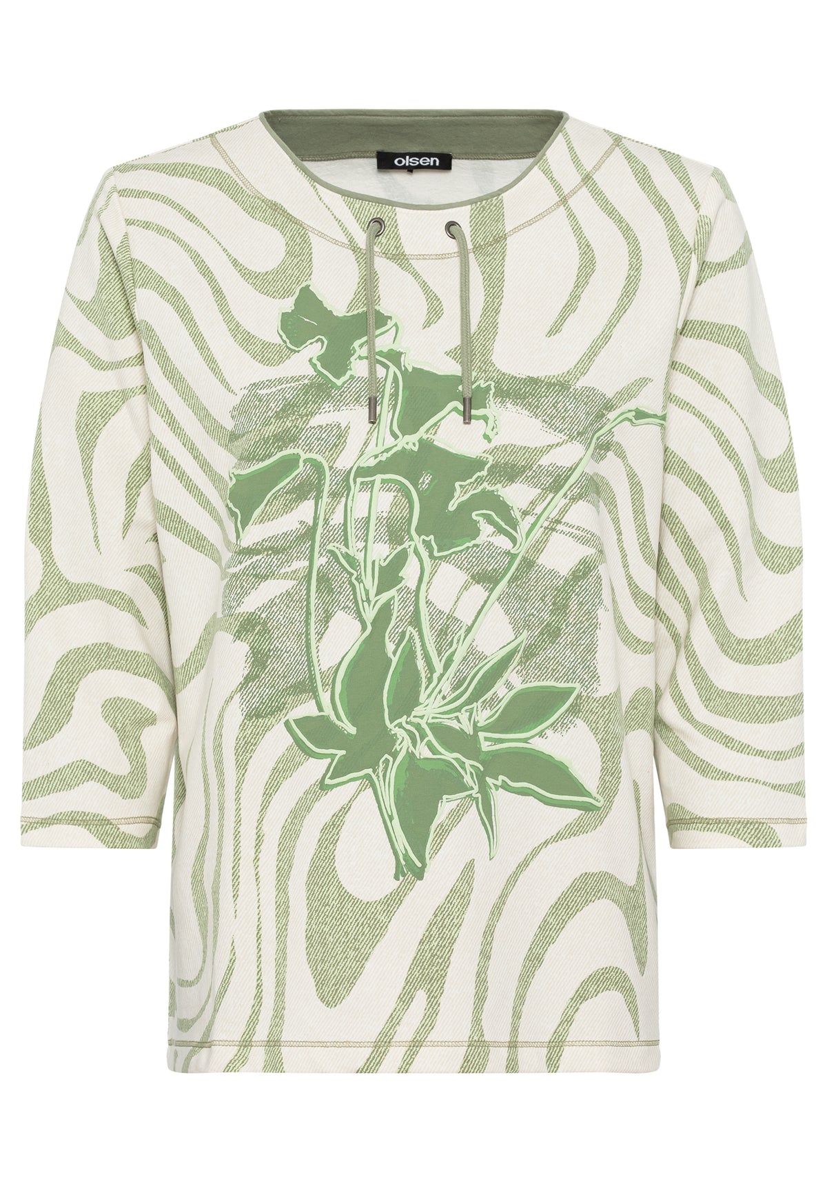 Cotton Blend Printed Jersey Top