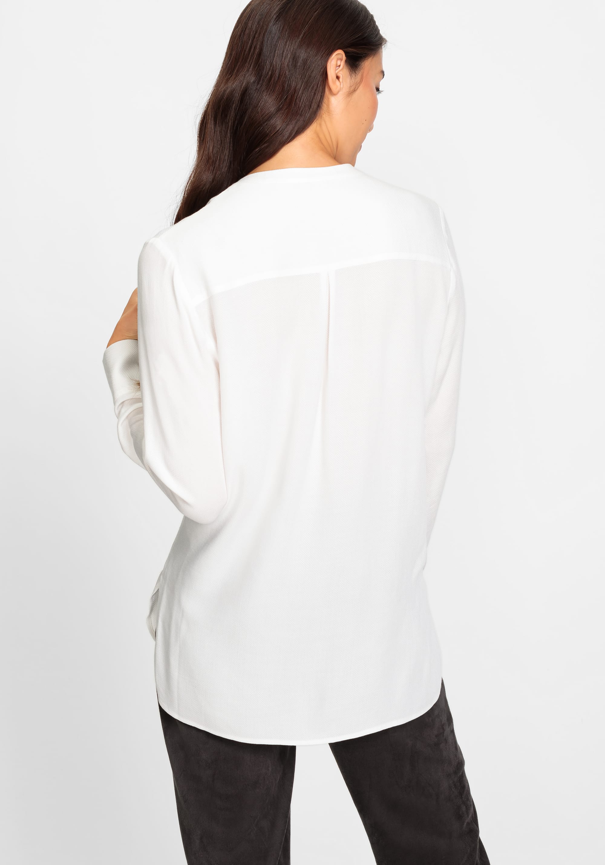 Satin Effect Tunic Shirt - Olsen Fashion Canada
