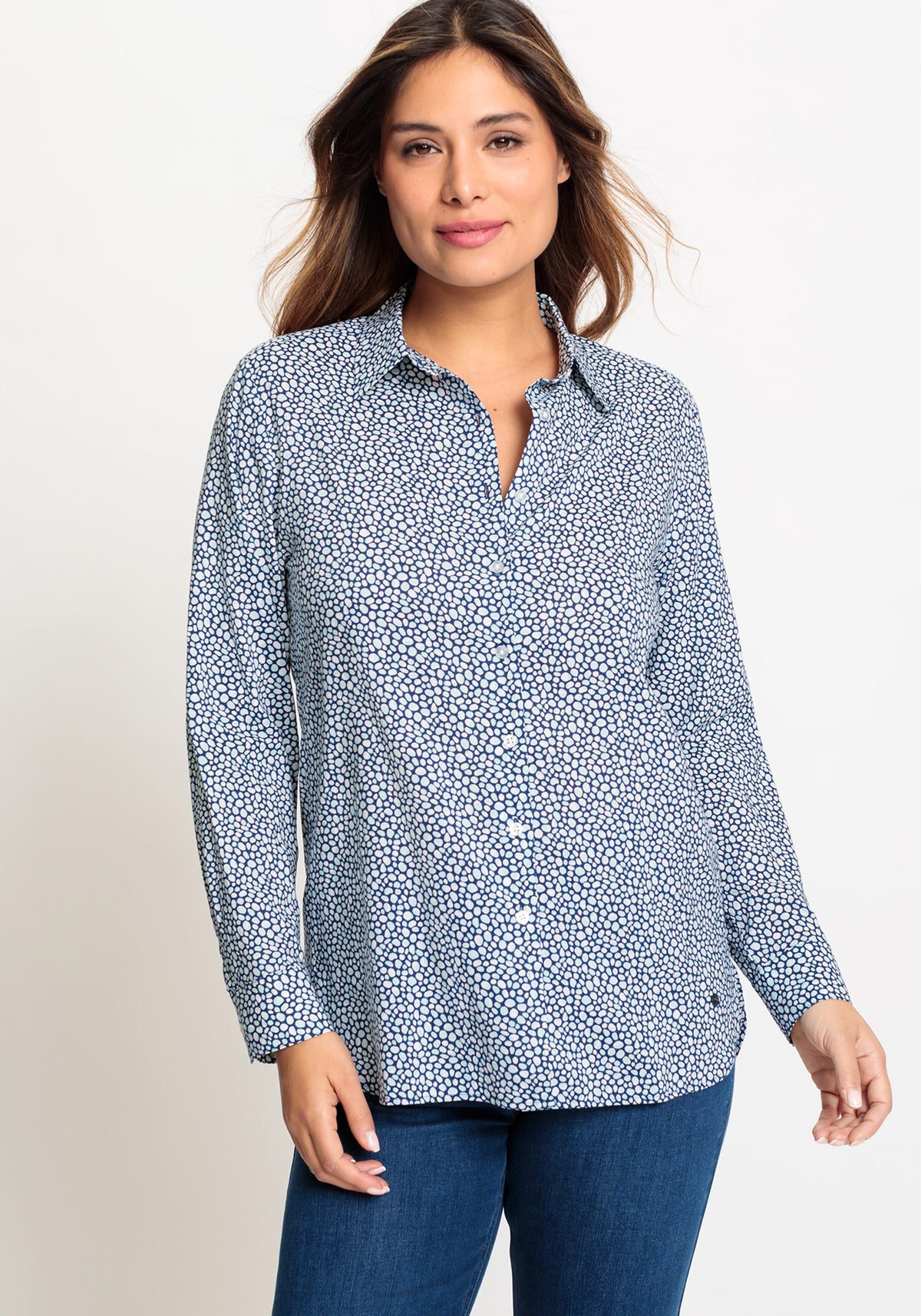 Chemise à manches longues imprimée en coton viscose