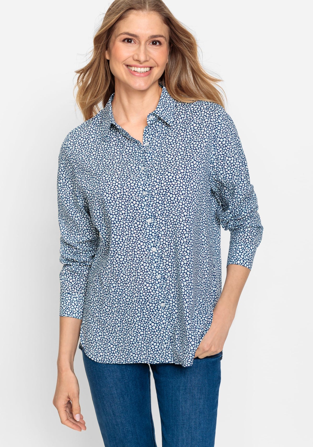 Chemise à manches longues imprimée en coton viscose