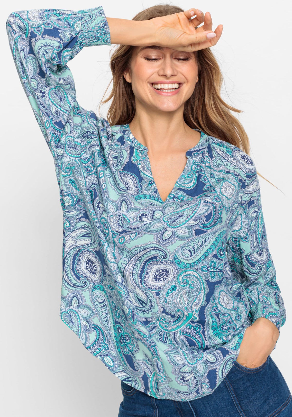 100% Viscose Paisley Print Blouse