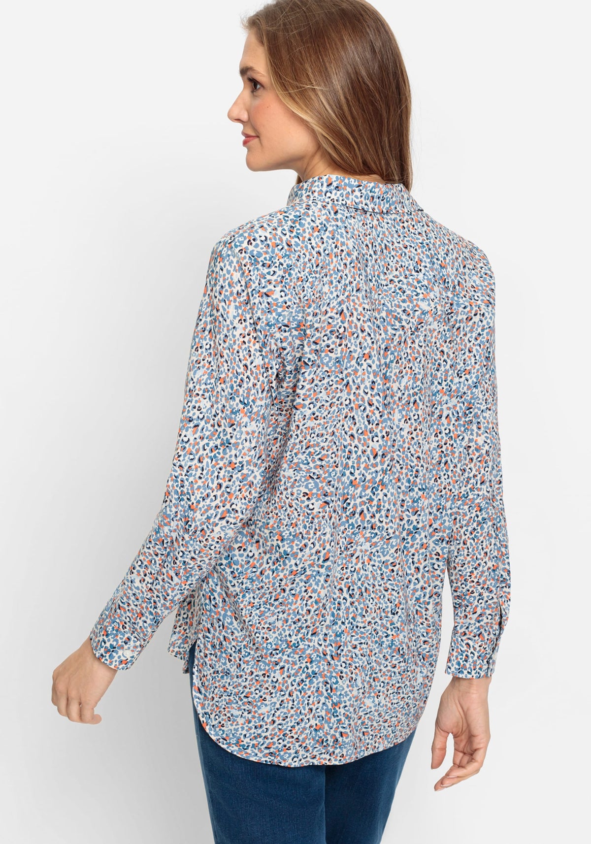 Chemise en coton viscose à imprimé léopard