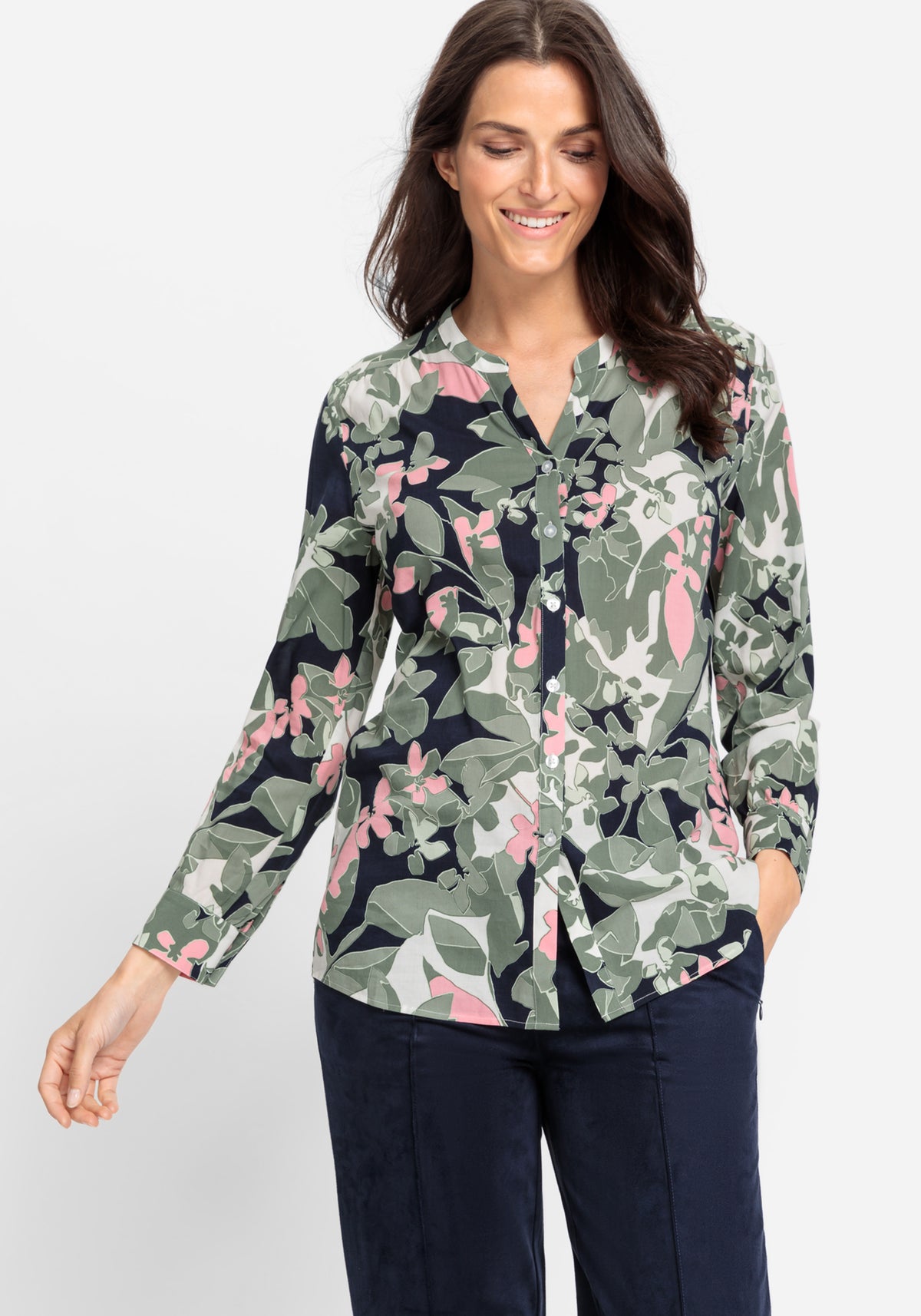 Chemise à manches longues en camouflage floral