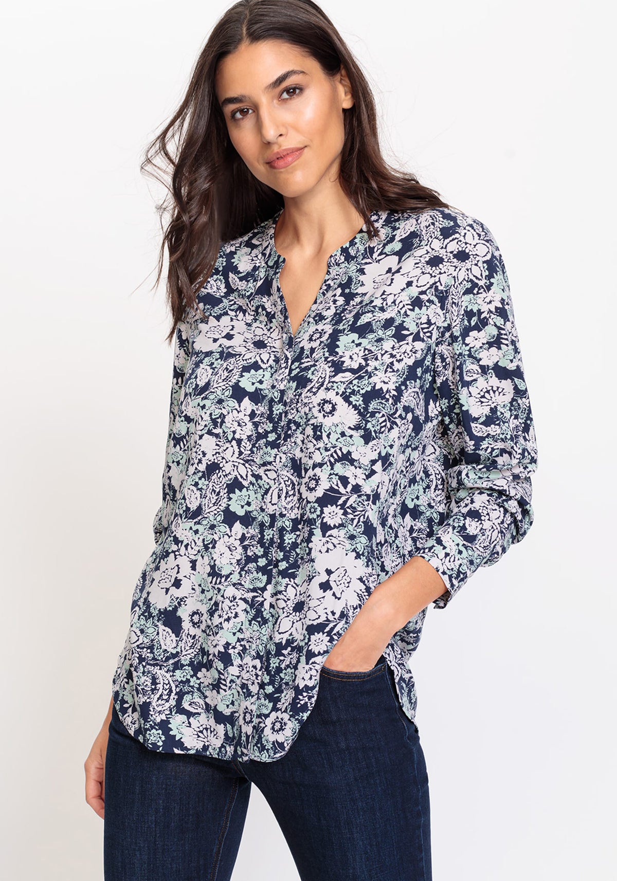 Chemise tunique à imprimé floral