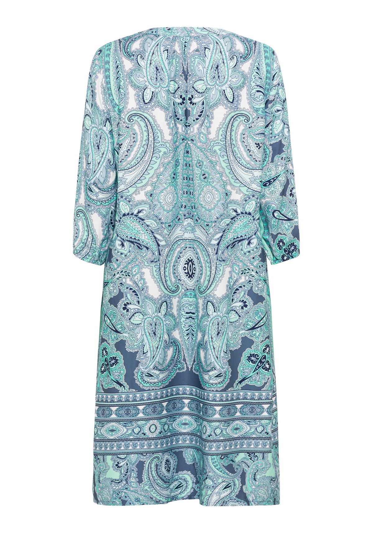 3/4 Sleeve Paisley Tunic Dress