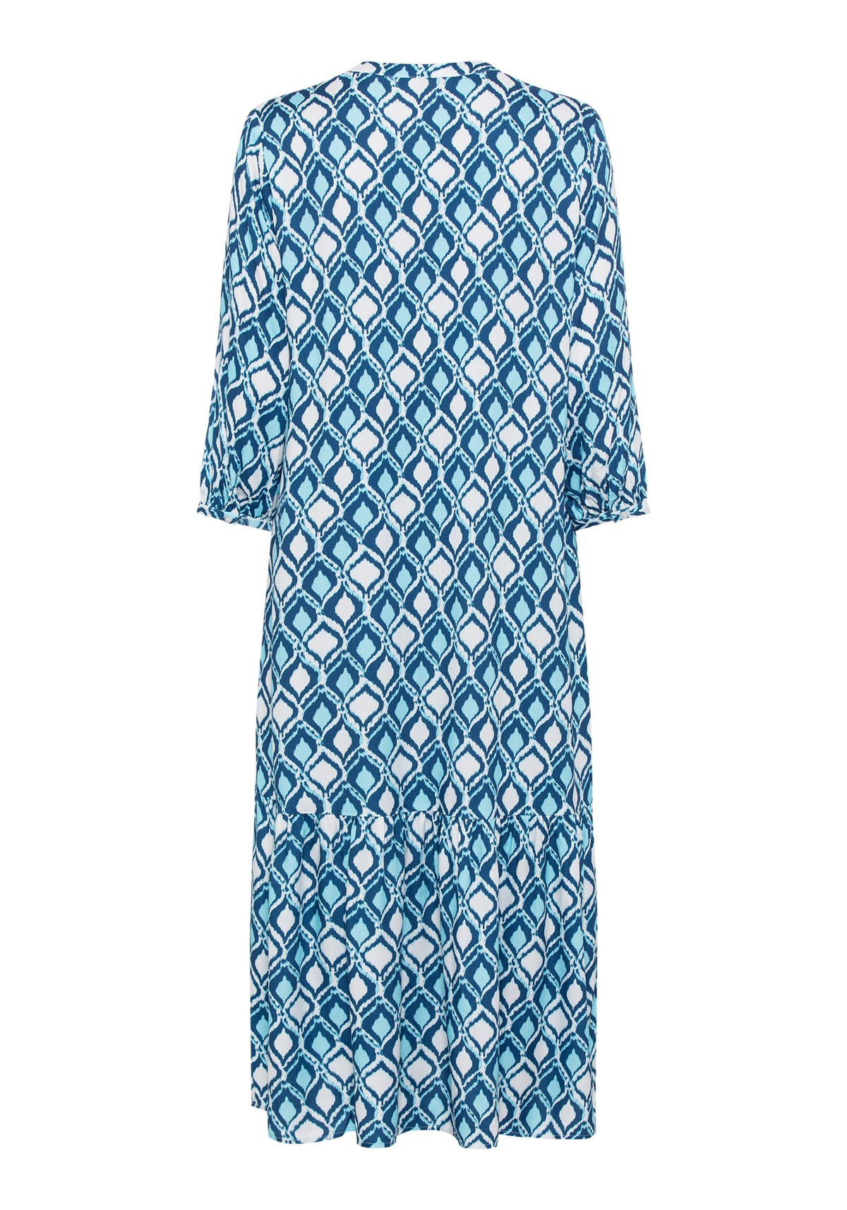 3/4 Sleeve Ikat Print Maxi Dress