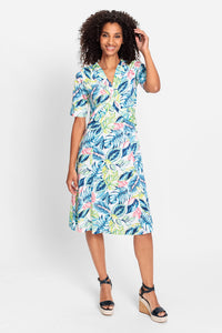 Robe à manches courtes imprimée Tropic contenant du TENCEL™ Modal