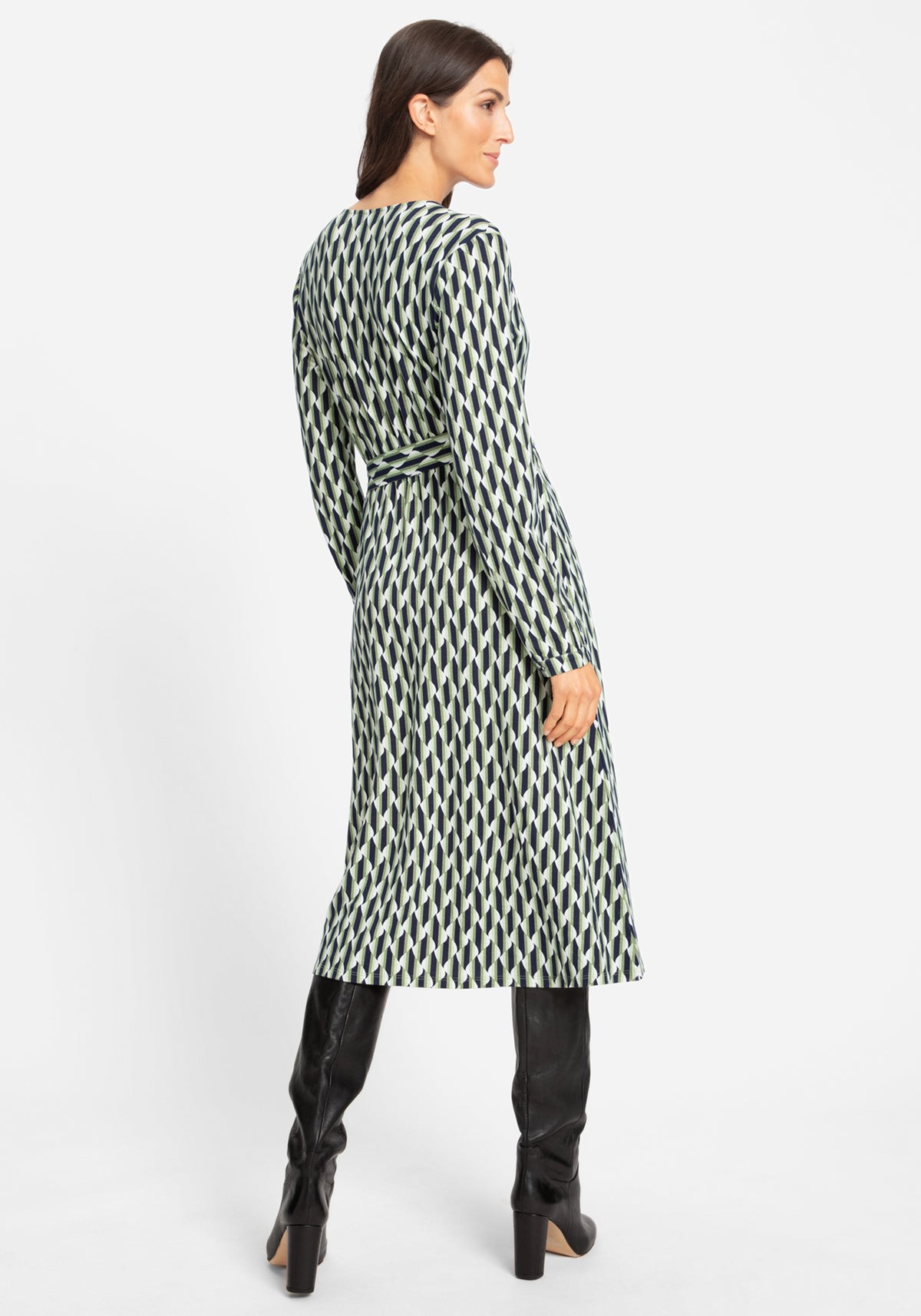 Faux enveloppant A-Line Retro Print Dress