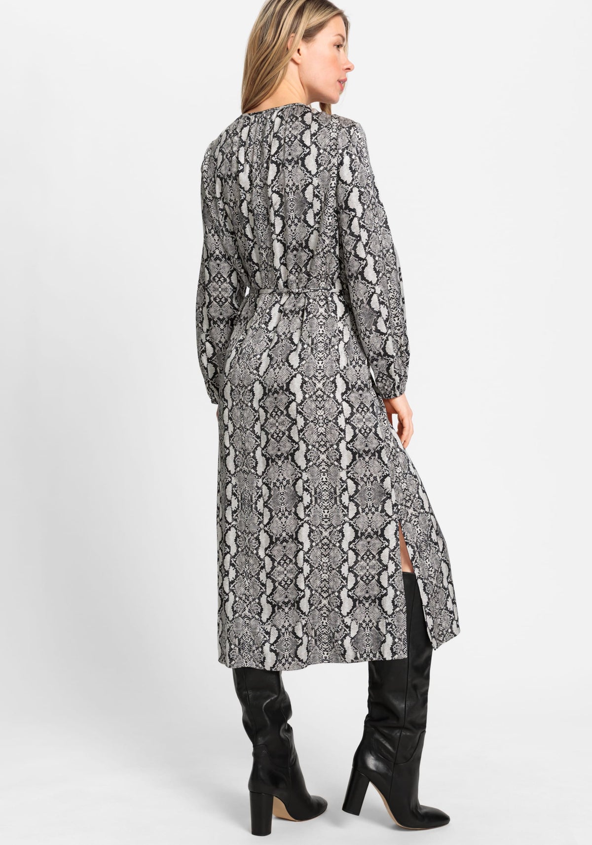 Snake Print Midi Tunic Dress