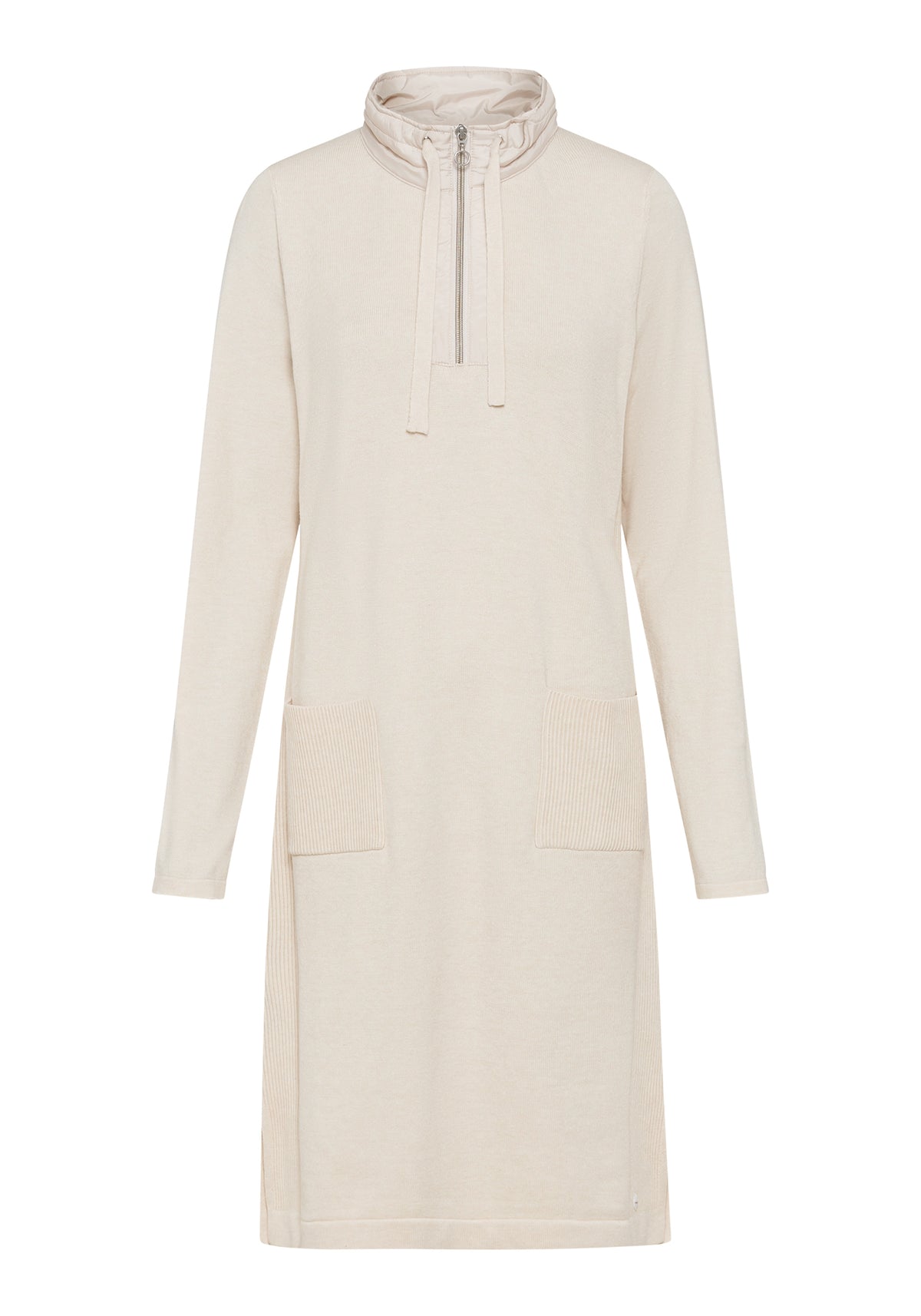 Viscose Blend 1/4 Zip Sweater Dress