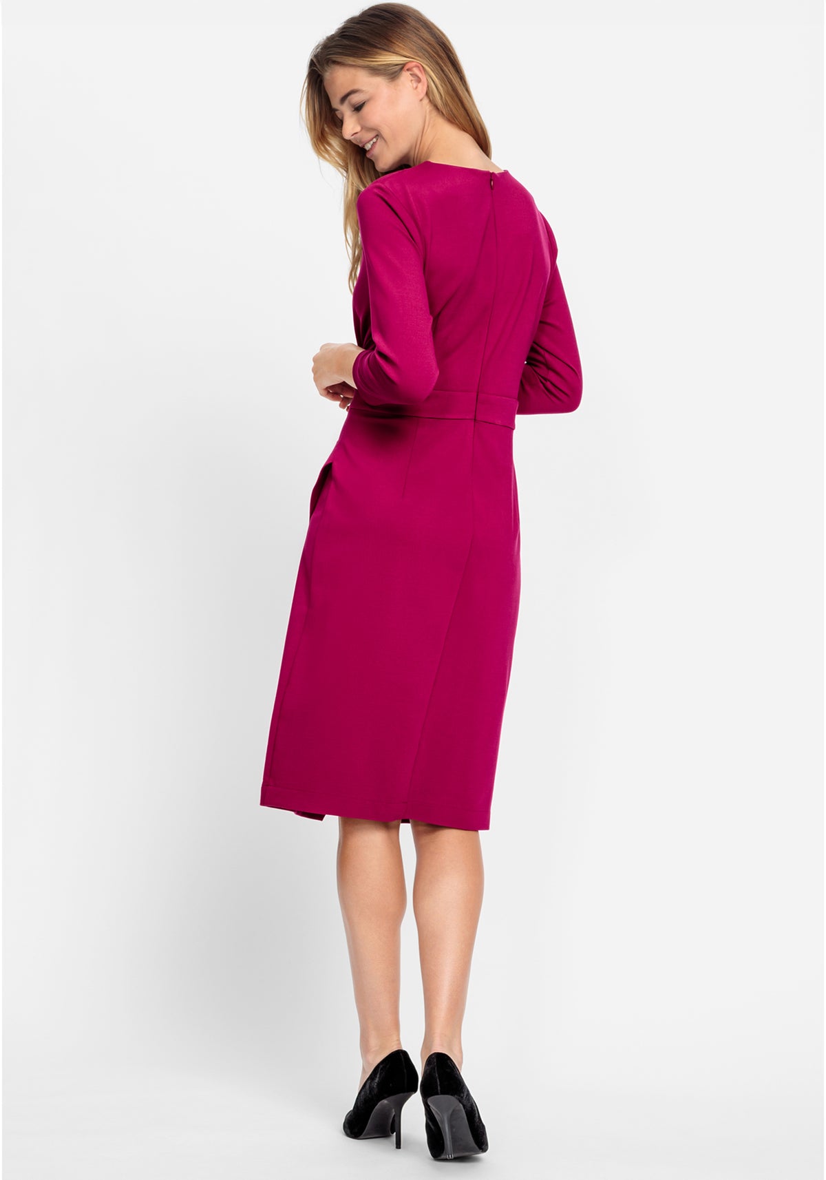 Jersey Knit Faux Wrap Dress